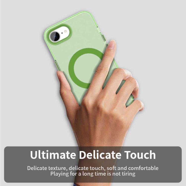 Funda híbrida TPU y PC con protección Magsafe Candy para iPhone 16E (Verde)
