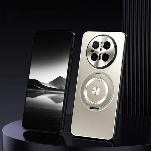 Funda de Metal Esmerilado con Soporte Giratorio para Huawei Mate 70 (Titanio)