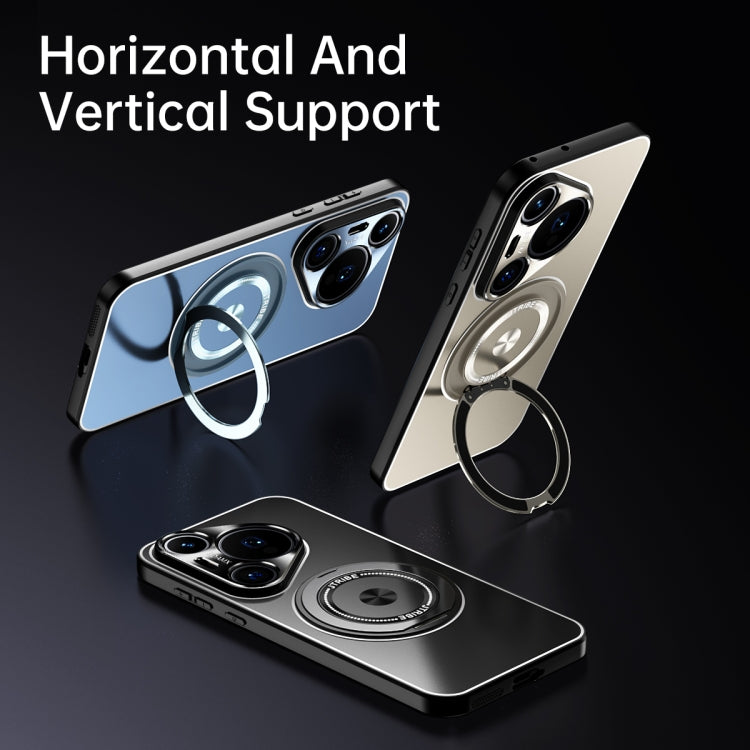 Funda de Metal Esmerilado con Soporte Giratorio para Huawei Nova 13 (Titanio)