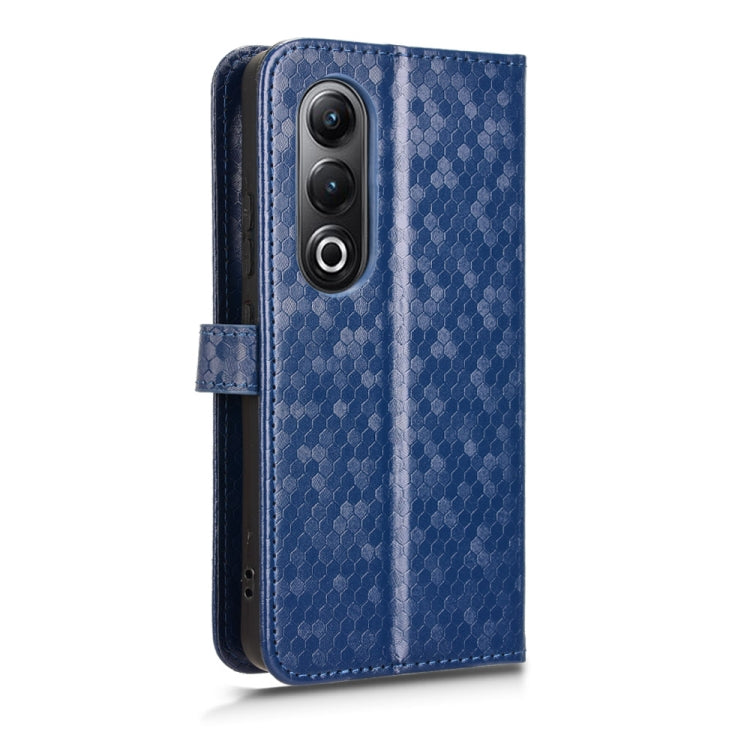 Funda de Cuero para Teléfono Itel S25 con Textura de Puntos en Forma de Panal (Azul)