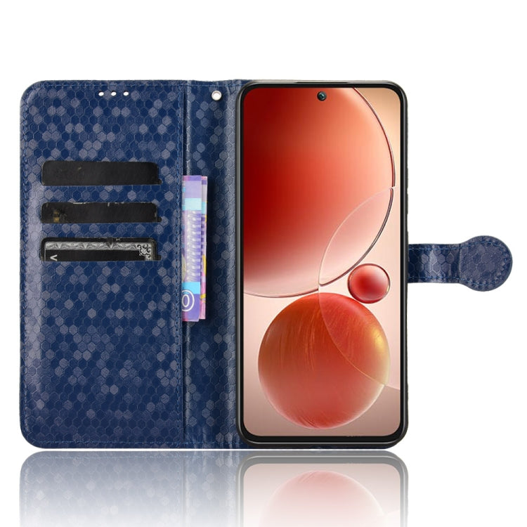 Funda de Cuero para Teléfono Itel S25 con Textura de Puntos en Forma de Panal (Azul)