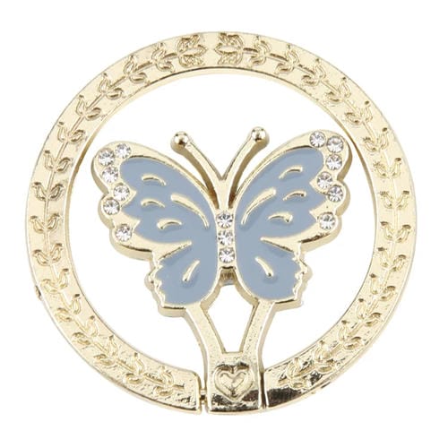 Soporte de Anillo para Teléfono Móvil Metal Mariposa (Azul)