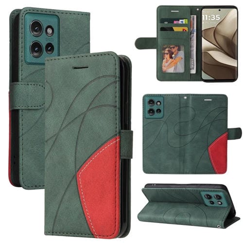 Funda de Cuero con Tapa para Motorola Edge 50 5G (Verde) Dos Colores