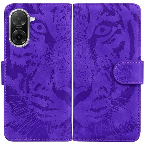 Funda de cuero con estampado de tigre para Redmi A5 4G (171,7 mm) (morado)