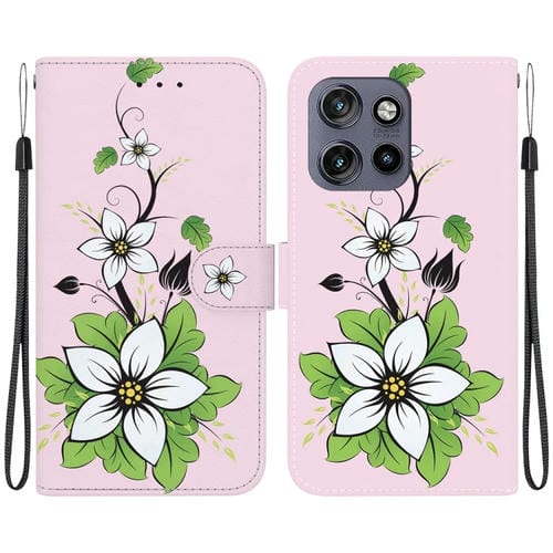Funda de Cuero con Dibujo de Colores y Textura de Cristal Global para Motorola Edge 50 Neo 5G (Lily)