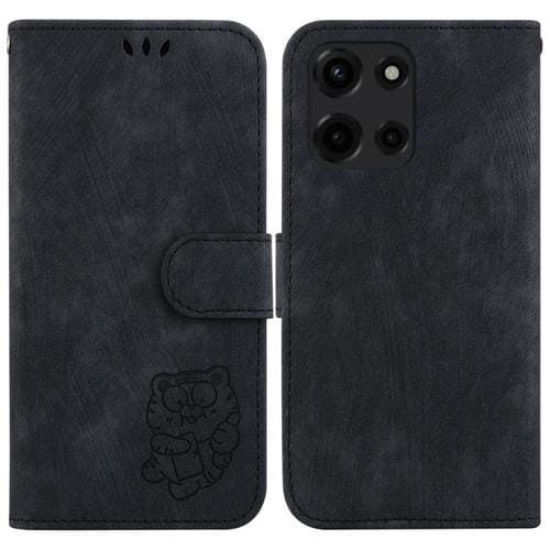 Funda de Cuero con Relieve de Tigre para Motorola Moto G 5G (2025) (Negro)