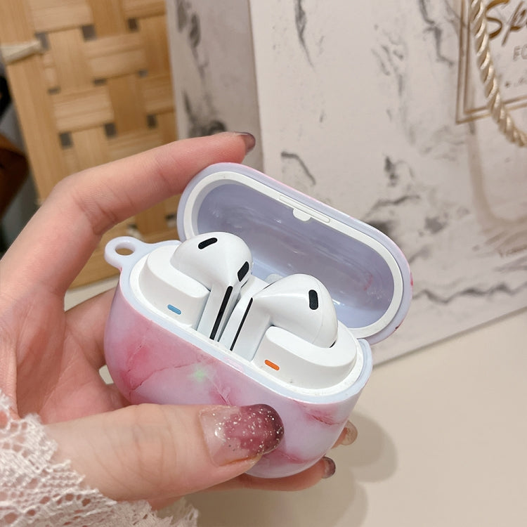 Funda Protectora para Auriculares Samsung Galaxy Buds3 Buds3 Pro Textura Mármol Brillante PC (Rosa y Blanco)
