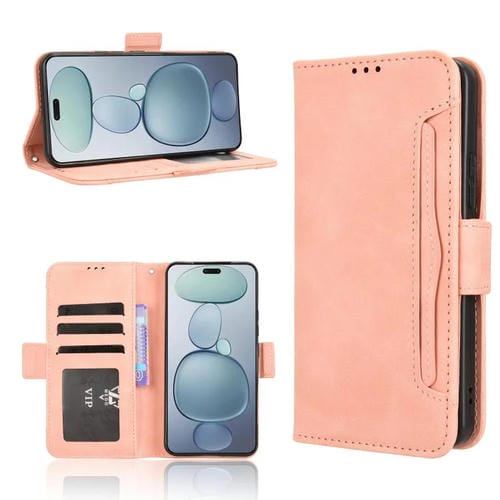 Funda de piel con textura de becerro y ranuras para tarjetas para Xiaomi Civi 5 Pro 5G (rosa)
