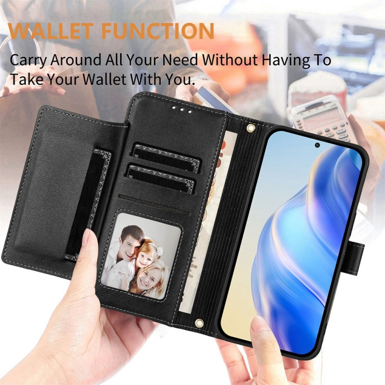 Funda Tipo Billetera de Cuero con Cremallera y Ranuras para Tarjetas para iPhone 16E (Negra)