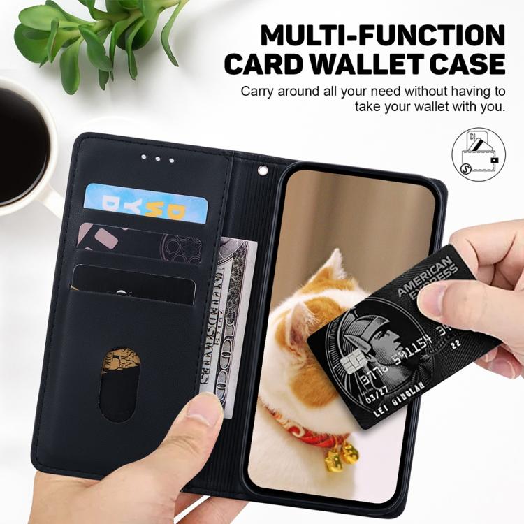 Funda de cuero RFID con diseño de gatos para Infinix Zero 40 4G/5G (negra)