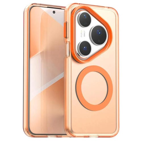 Funda híbrida de TPU para Huawei Pura 80 Pro Candy Magsafe PC (naranja)