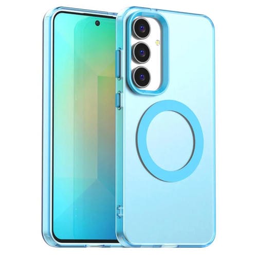 Funda híbrida de TPU y PC con Magsafe Candy para Samsung Galaxy S25 FE 5G (azul)