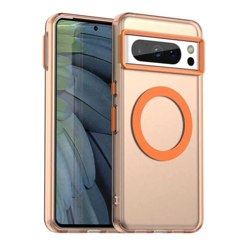 Funda híbrida TPU y PC Candy Magsafe para Google Pixel 8 Pro con protección contra caídas (Naranja)