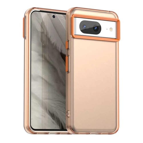Funda híbrida TPU a prueba de golpes para Google Pixel 8 Candy PC (Naranja)