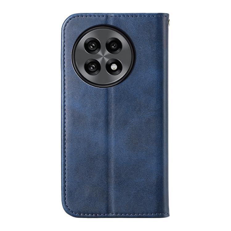 Funda de Cuero Magnética Textura Becerro y Cuadrícula Cúbica para OnePlus 13R / Ace 5 / Ace 5 Pro (Azul)