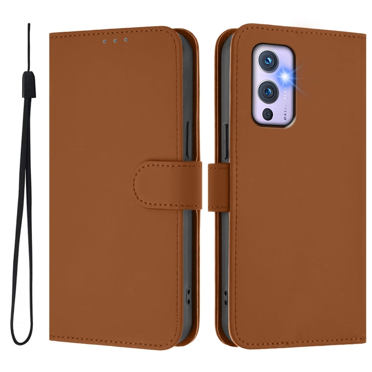 Funda de Cuero con Cordón para OnePlus 9 Skin Feel (Marrón)