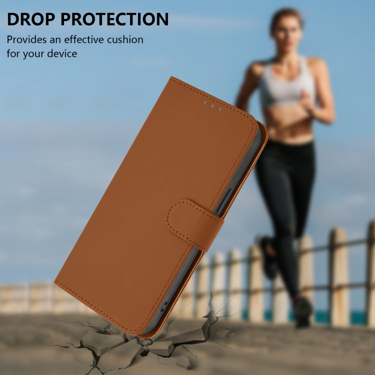 Funda de Cuero con Cordón para OnePlus 9 Skin Feel (Marrón)