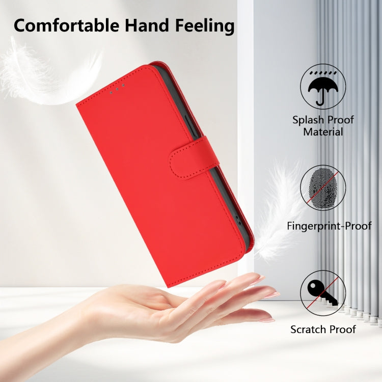 Funda de Piel para OnePlus 9 con Tacto Suave y Color Liso (Rojo)