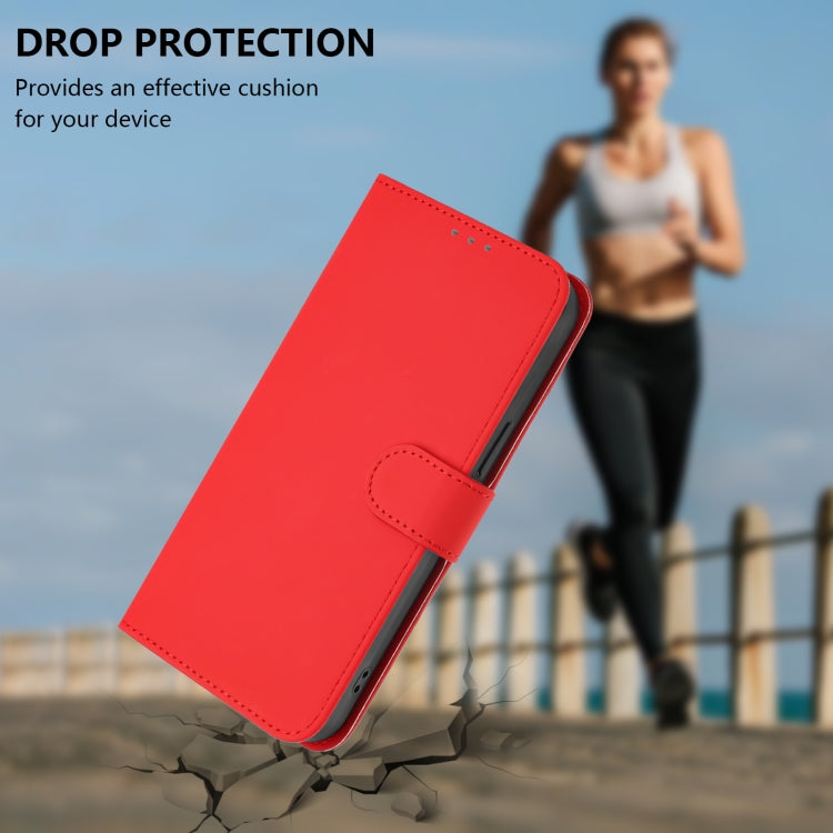 Funda de Piel para OnePlus 9 con Tacto Suave y Color Liso (Rojo)