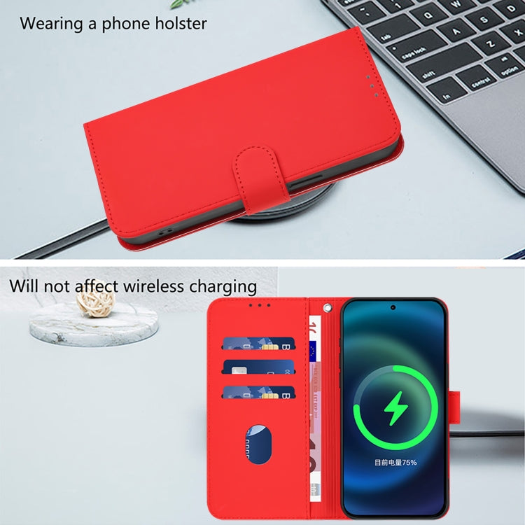 Funda de Piel para OnePlus 9 con Tacto Suave y Color Liso (Rojo)