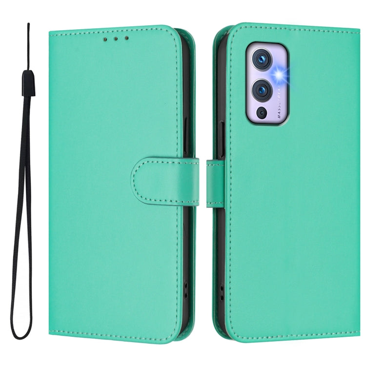 Funda de Piel para OnePlus 9 con Tacto Suave y Color Liso (Verde)