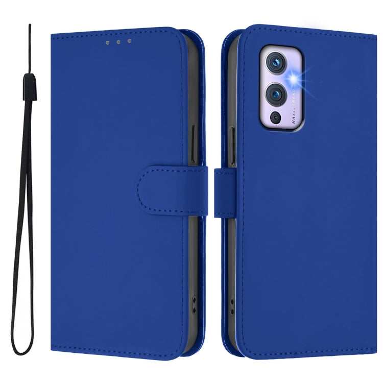 Funda de Cuero con Cordón para OnePlus 9 Skin Feel (Azul Marino)