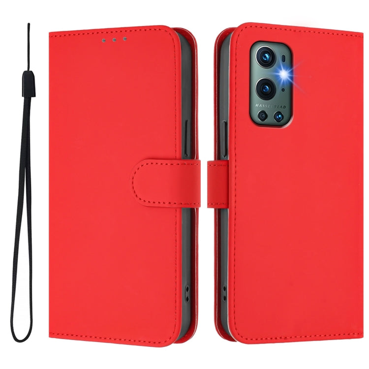 Funda de Cuero con Cordón para OnePlus 9 Pro Skin Feel (Rojo)