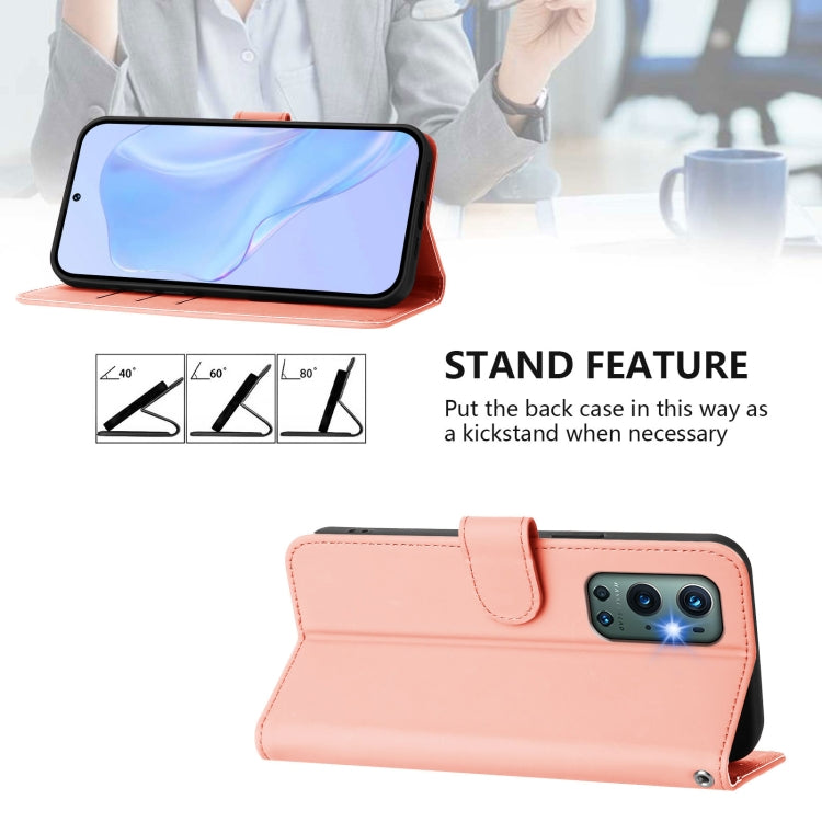 Funda de Cuero con Cordón para OnePlus 9 Pro Skin Feel (Rosa)