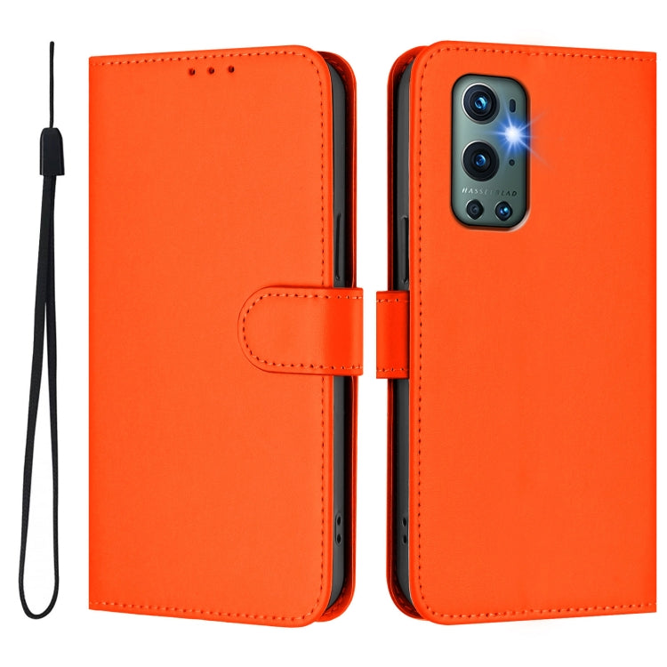 Funda de Cuero con Cordón para OnePlus 9 Pro Skin Feel (Naranja)