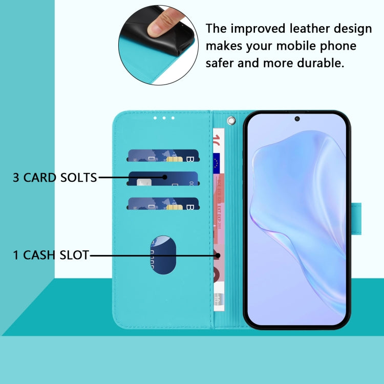 Funda de Piel para OnePlus 9 Pro con Tacto Suave y Color Azul Lago