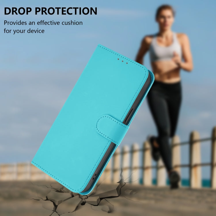 Funda de Piel para OnePlus 9 Pro con Tacto Suave y Color Azul Lago