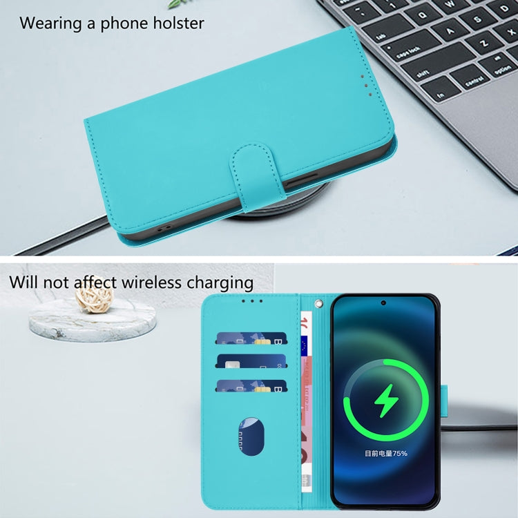 Funda de Piel para OnePlus 9 Pro con Tacto Suave y Color Azul Lago