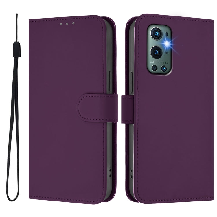 Funda de Cuero con Cordón para OnePlus 9 Pro Skin Feel (Violeta)