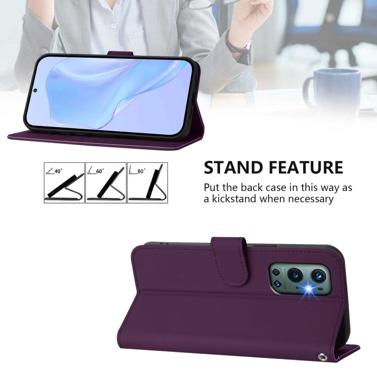 Funda de Cuero con Cordón para OnePlus 9 Pro Skin Feel (Violeta)