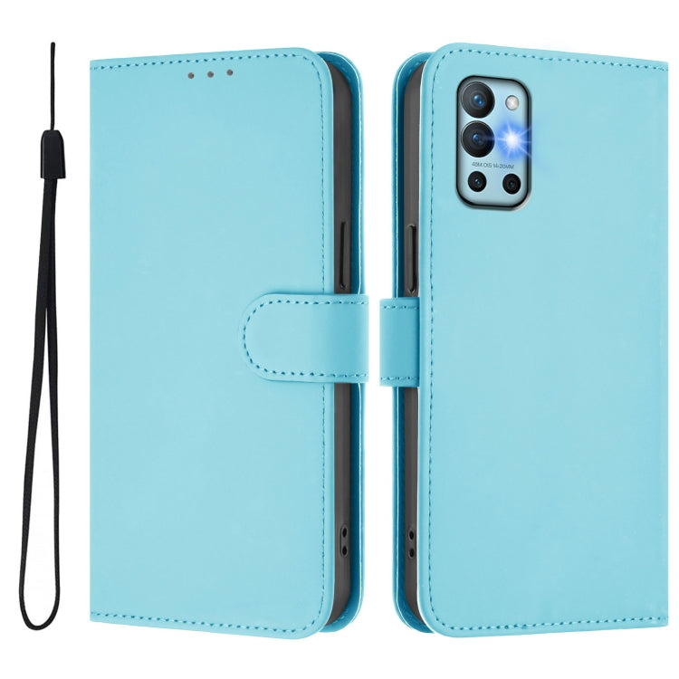 Funda de Piel Sintética con Cordón para OnePlus 9R y 8T (Azul Cielo)