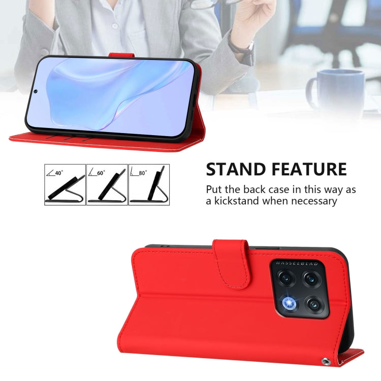 Funda de Cuero con Cordón OnePlus 10 Pro 5G Protección Tacto Suave (Rojo)