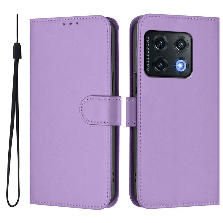 Funda de Cuero con Cordón para OnePlus 10 Pro 5G (Morado Lavanda)