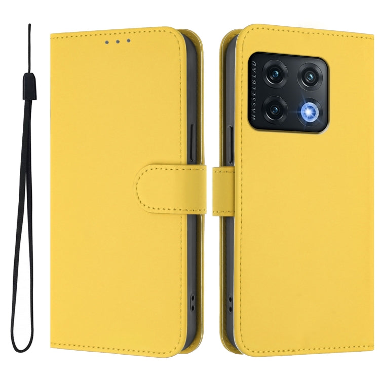 Funda de Cuero con Cordón para OnePlus 10 Pro 5G (Amarillo Limón)