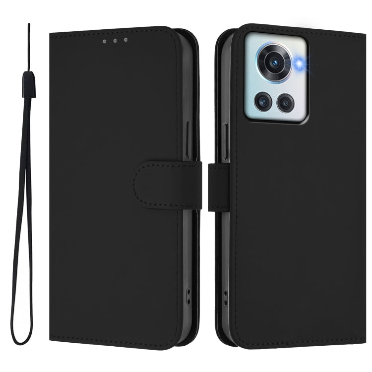 Funda de Cuero con Cordón para OnePlus 10R/Ace Skin Feel (Negro)
