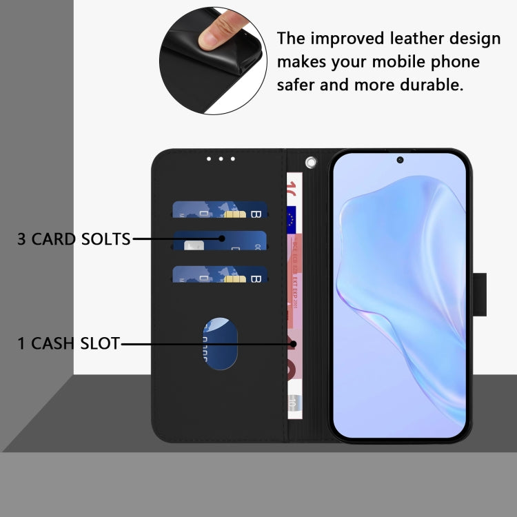 Funda de Cuero con Cordón para OnePlus 10R/Ace Skin Feel (Negro)