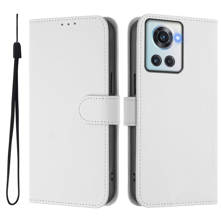 Funda de Piel Sintética con Cordón para OnePlus 10R/Ace (Blanco)