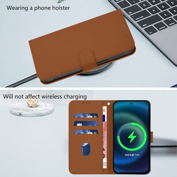 Funda de Piel con Cordón para OnePlus 11 (Marrón)