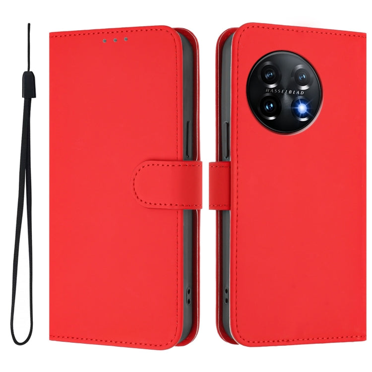 Funda de Piel con Cordón para OnePlus 11 (Rojo)