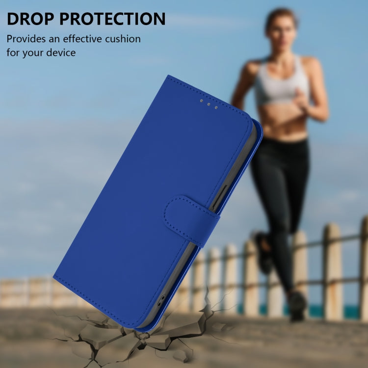 Funda de Cuero con Cordón para OnePlus 11 Skin Feel (Azul Oscuro)
