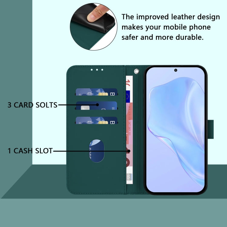 Funda de Piel con Cordón para OnePlus 11 (Verde Oscuro)