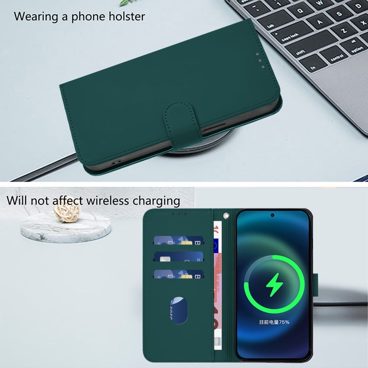Funda de Piel con Cordón para OnePlus 11 (Verde Oscuro)