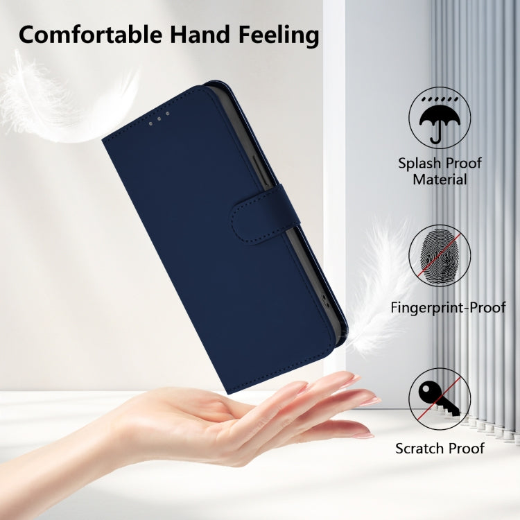 Funda de Piel con Cordón para OnePlus 11 con Tacto de Piel (Azul Marino)