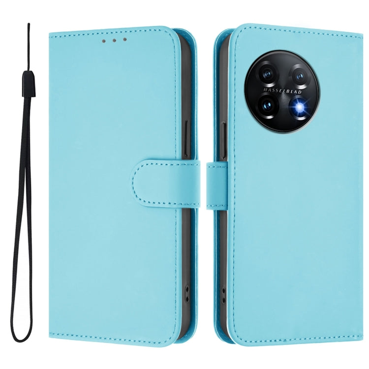 Funda de Piel con Tacto para OnePlus 11 con Cordón (Azul Cielo)