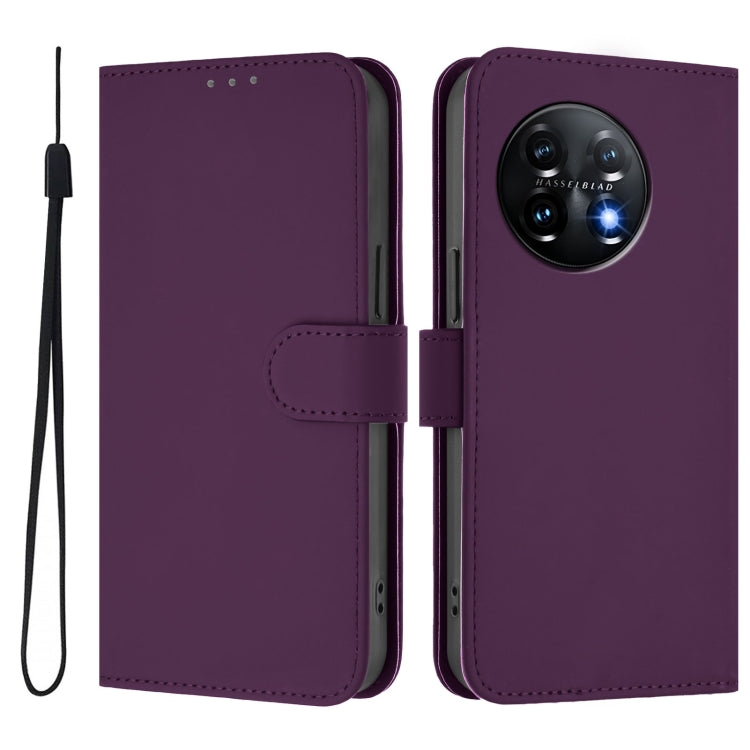Funda de Piel con Cordón para OnePlus 11 (Violeta)