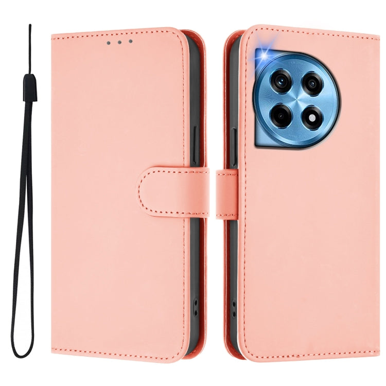 Funda de Cuero con Cordón para OnePlus 12 5G con Tacto de Piel (Rosa)